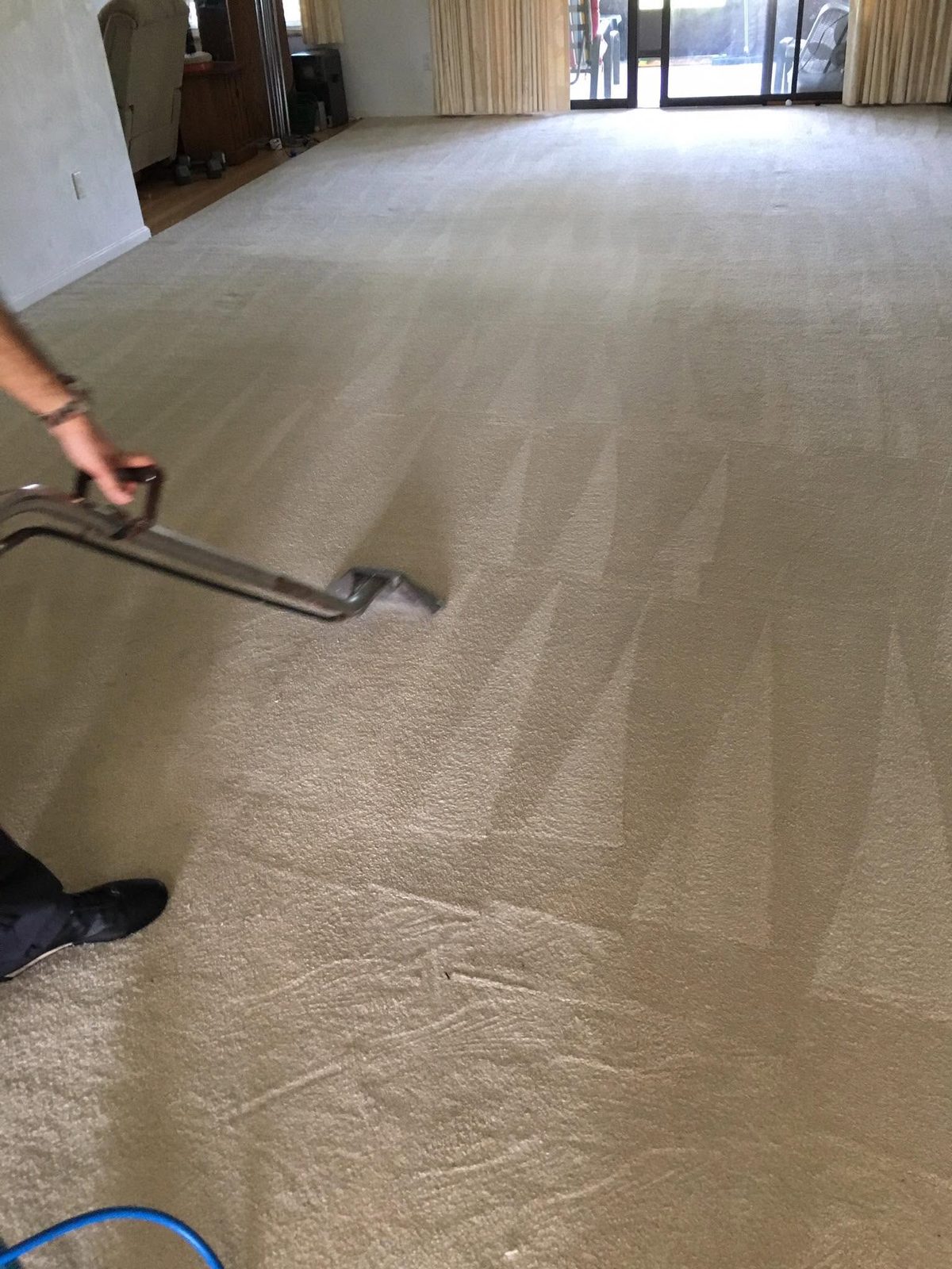Living room carpet cleaned wall to wall